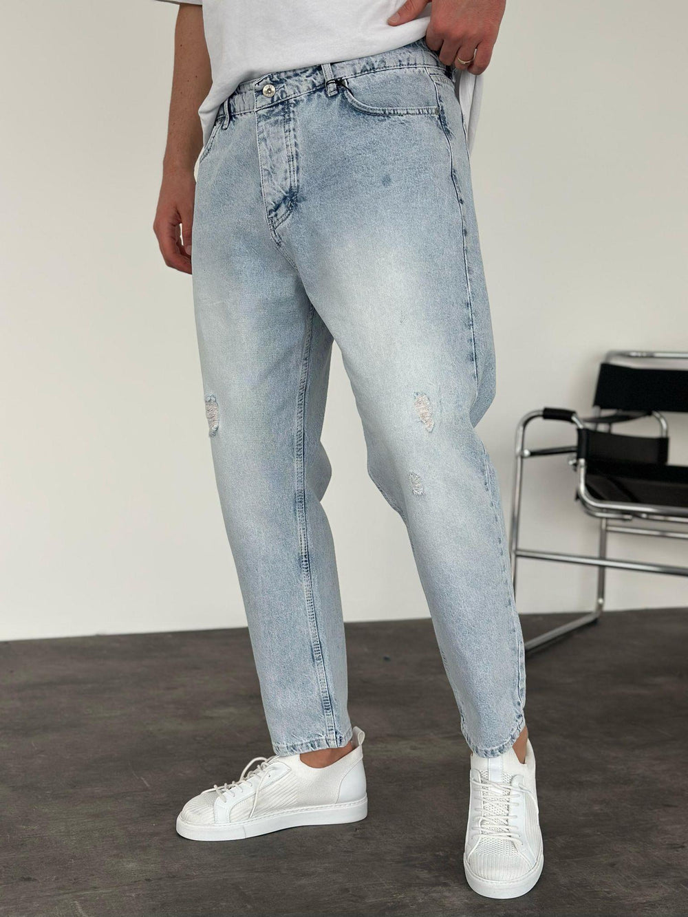 Kar Yıkama Lazer Detaylı Boyfriend Jean