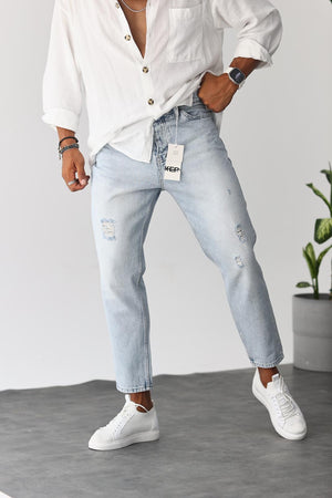 Kar Yıkama Lazer Detaylı Boyfriend Jean