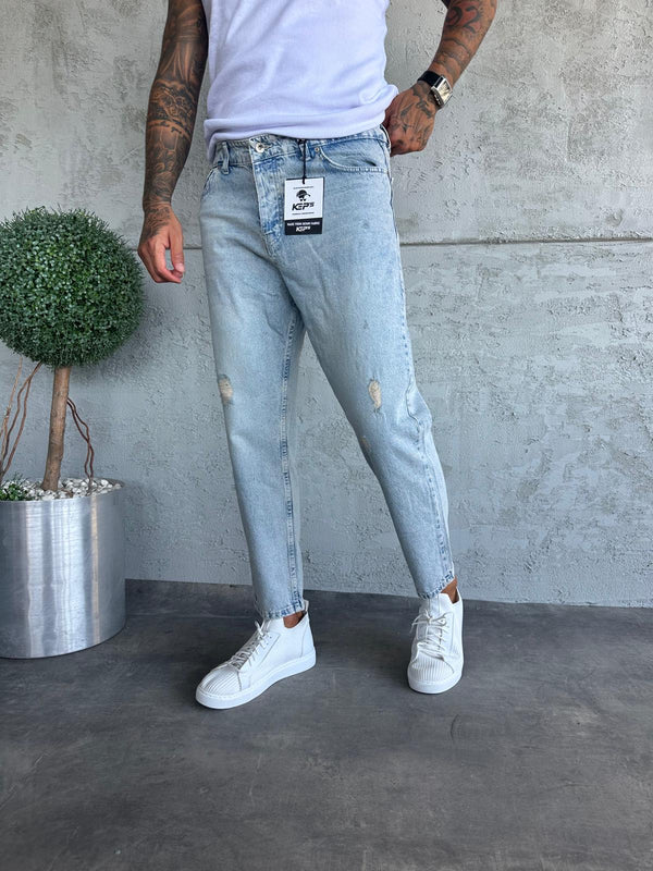 Kar Yıkama Lazerli Boyfriend Jean