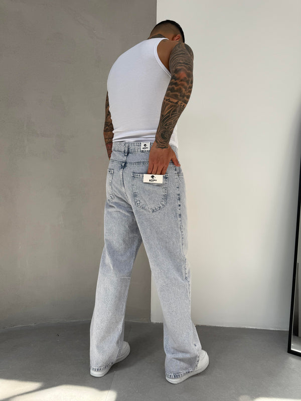 Kar Yıkama Lazerli Relax Baggy Jean