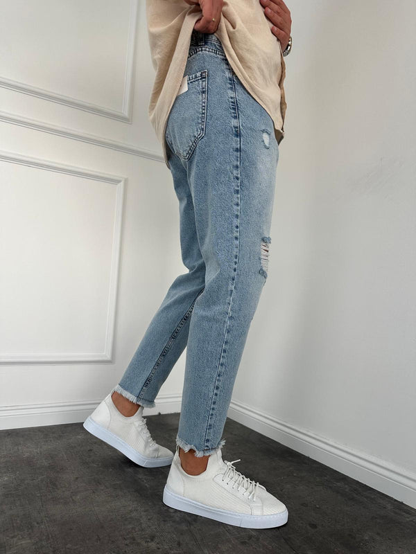 Kar Yıkama Paça Püskül Boyfriend Jean