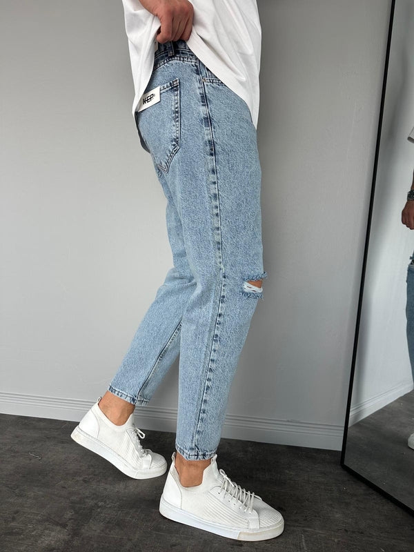 Kar Yıkama Yırtıklı Boyfriend Jean