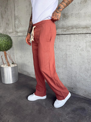 Kiremit Keten Baggy Pantolon