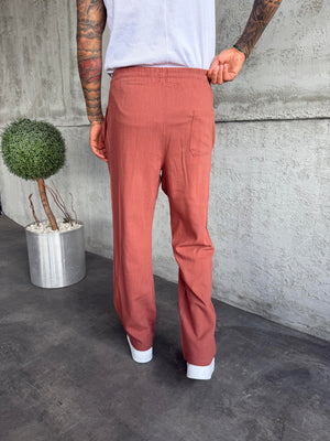 Kiremit Keten Baggy Pantolon