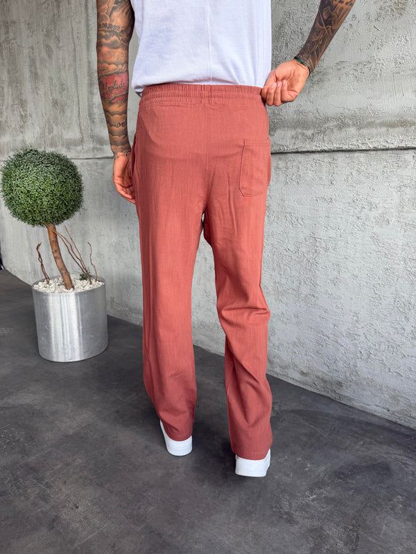 Kiremit Keten Baggy Pantolon