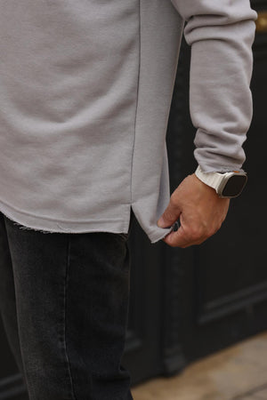 Koyu Gri Yaka Sweatshirt