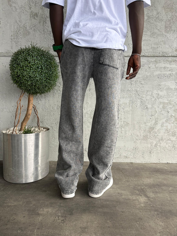 Koyu Gri Yıkamalı Baggy Eşofman