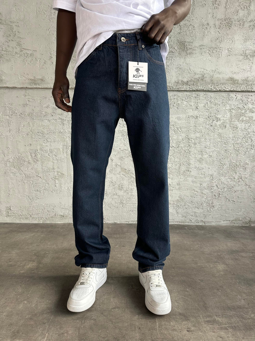 Koyu Lacivert Baggy Jean