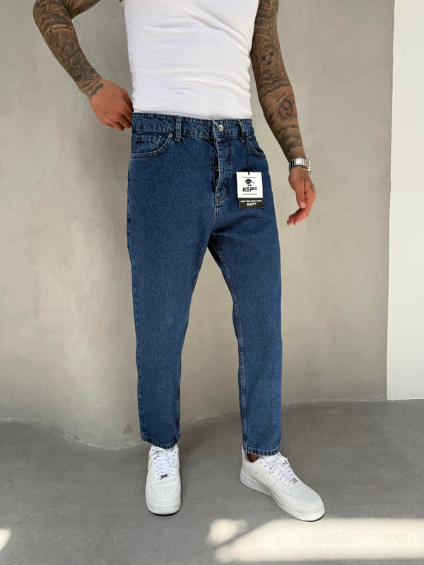 Koyu Lacivert Boyfriend Jean