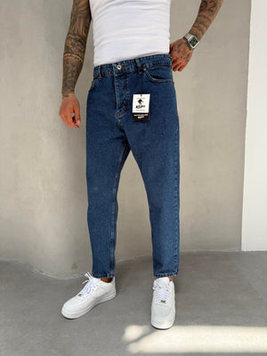 Koyu Lacivert Boyfriend Jean
