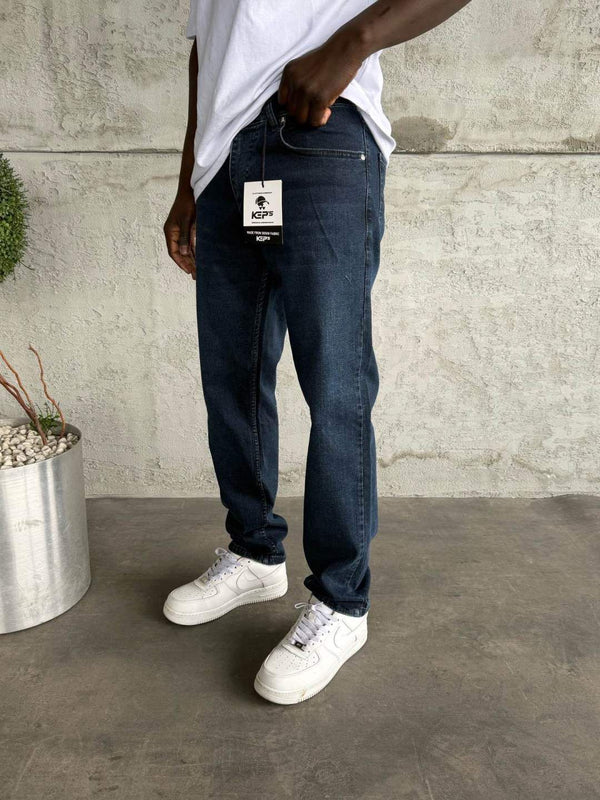 Koyu Lacivert Taşlamalı Likralı Regular Fit Jean