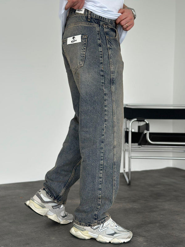 Koyu Yıkamalı Relax Baggy Jean