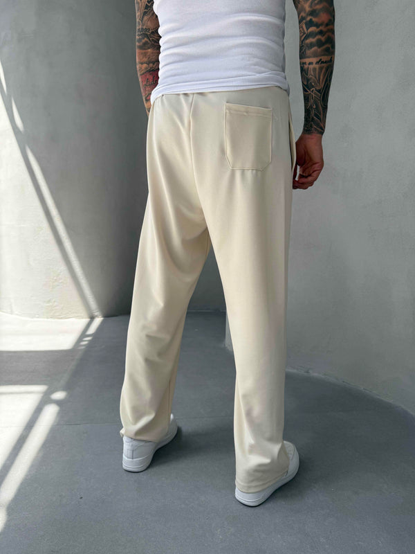 Krem Doubleface Kumaş Baggy Pantolon