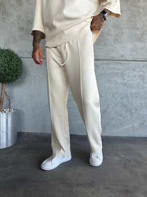 Krem Oysho Kumaş Baggy Pantolon