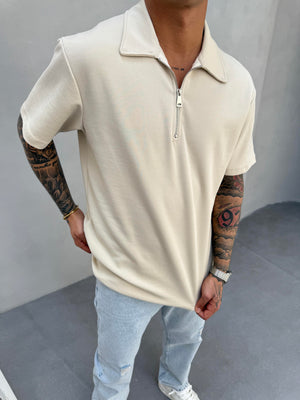 Krem Polo Yaka T-Shirt