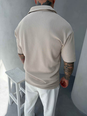 Krem Polo Yaka T-Shirt