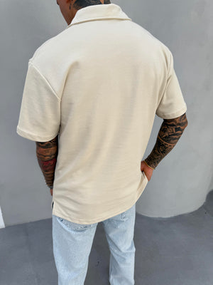 Krem Polo Yaka T-Shirt