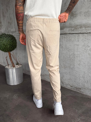 Krem Regular Fit Kumaş Pantolon