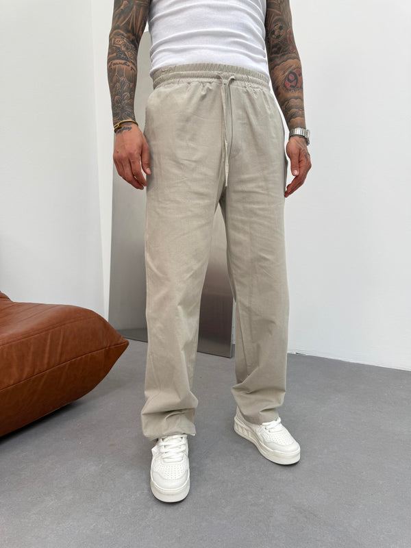 Küf Gri Keten Baggy Pantolon