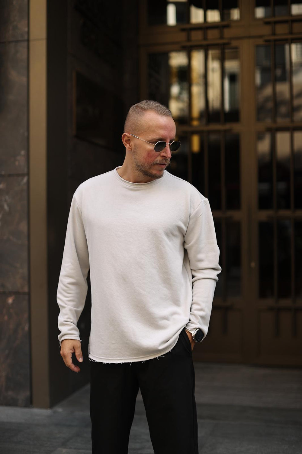 Küf Gri Pis Yaka Sweatshirt