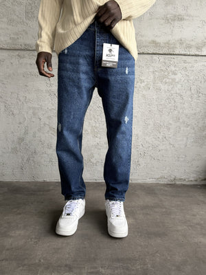 Lacivert Lazer Detaylı Boyfriend Jean