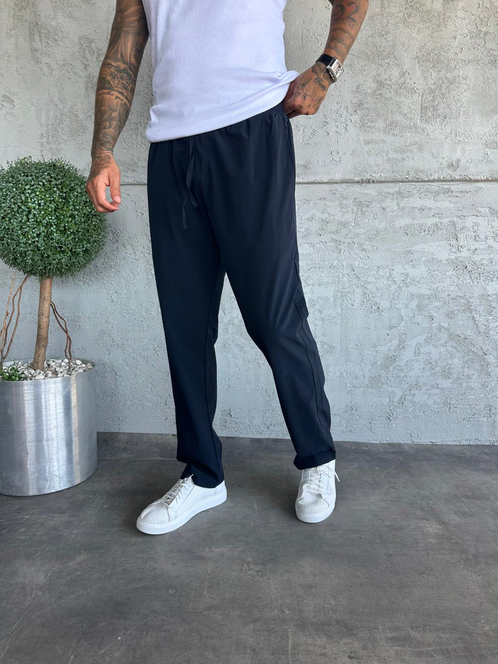 Lacivert Paraşüt Kumaş Jogger