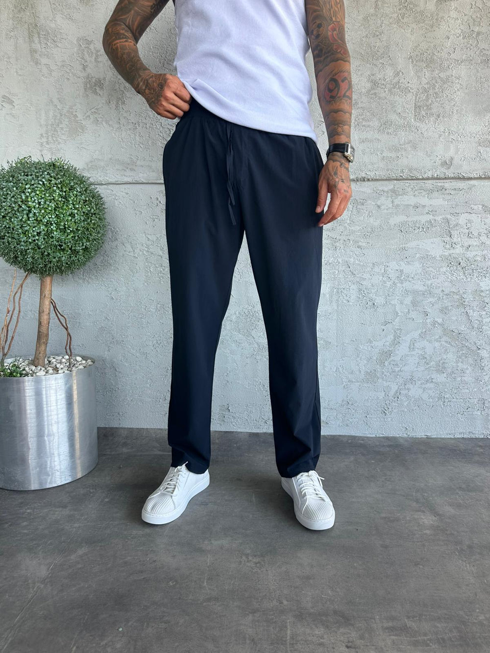 Lacivert Paraşüt Kumaş Jogger