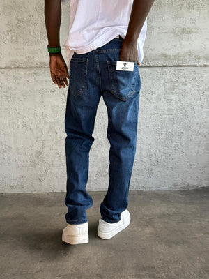 Lacivert Taşlamalı Likralı Regular Fit Jean