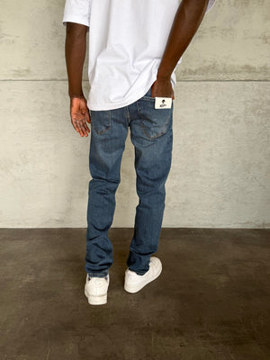 Lacivert Taşlamalı Likralı Regular Fit Jean