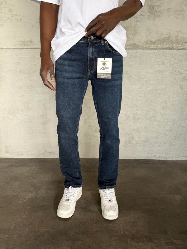 Lacivert Taşlamalı Likralı Regular Fit Jean