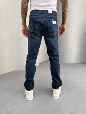 Lacivert Taşlamalı Regular Fit Jean