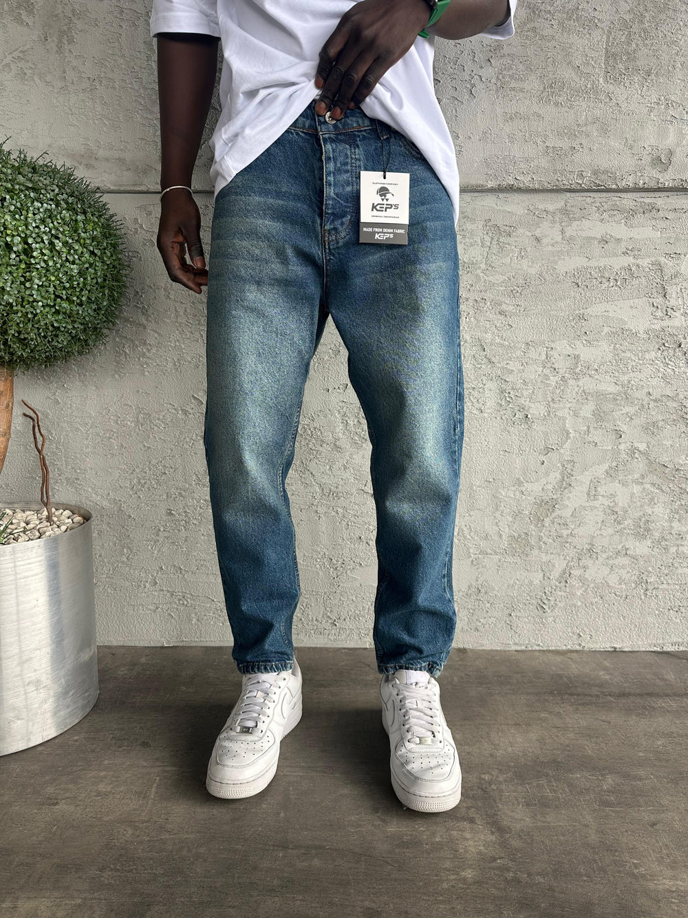 Lacivert Yıkamalı Boyfriend Jean