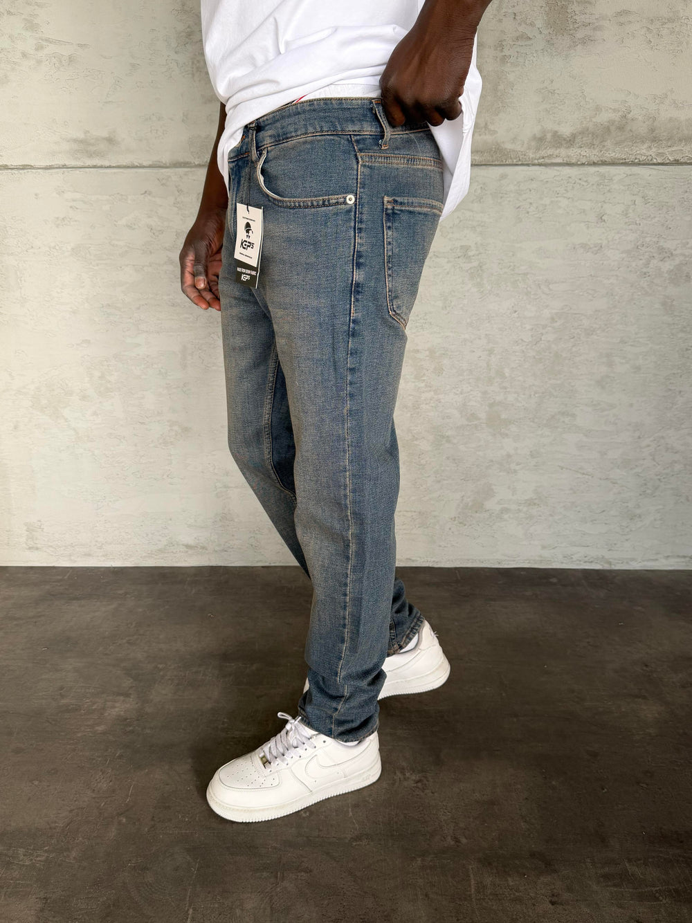 Lacivert Yıkamalı Likralı Regular Fit Jean