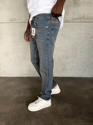 Lacivert Yıkamalı Likralı Regular Fit Jean
