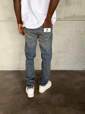 Lacivert Yıkamalı Likralı Regular Fit Jean