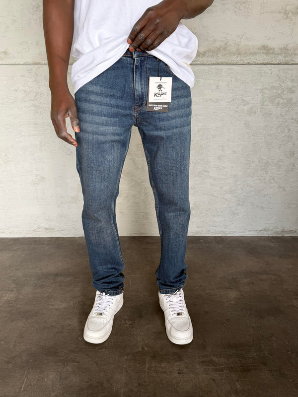 Lacivert Yıkamalı Regular Fit Jean