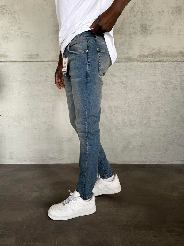 Lacivert Yıkamalı Slimfit Jean
