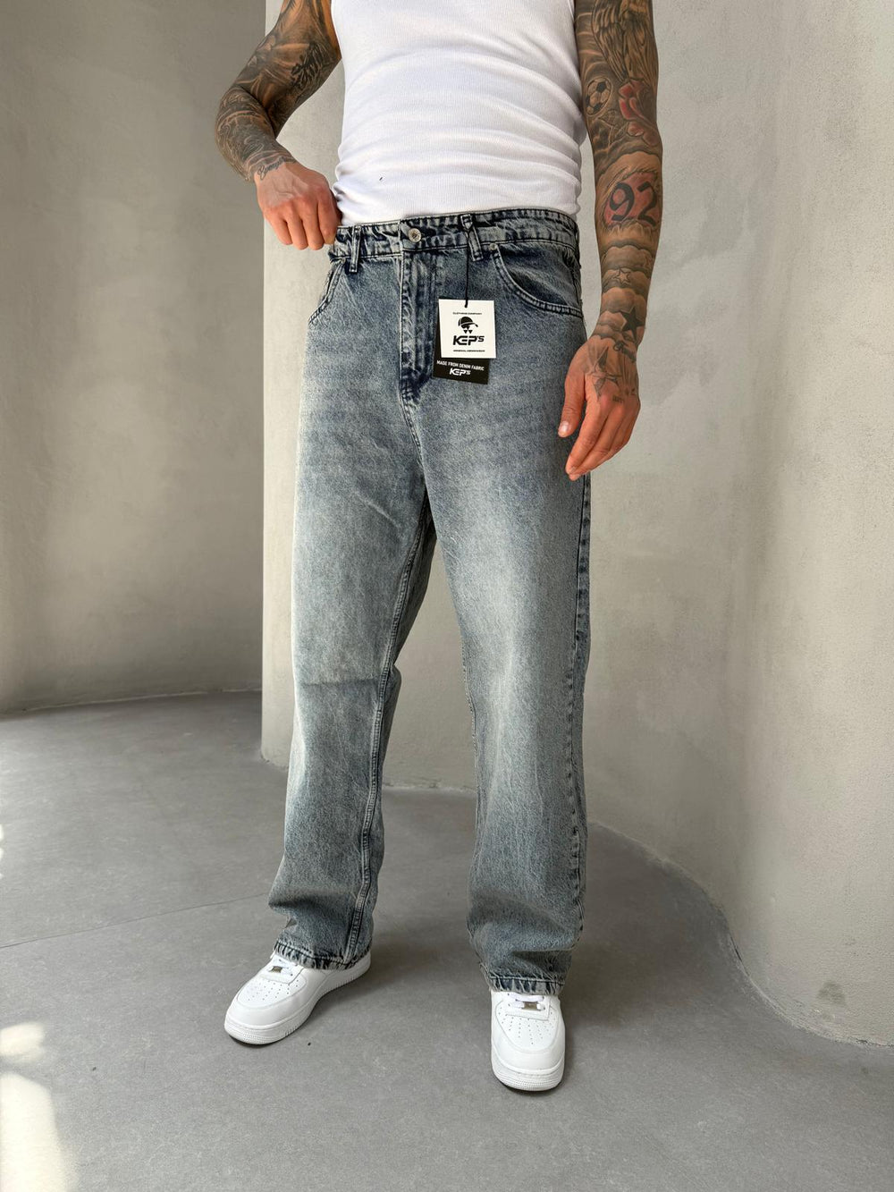 Mavi Kar Yıkama Relax Baggy Jean
