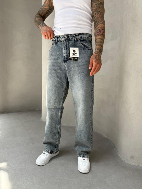 Mavi Kar Yıkama Relax Baggy Jean
