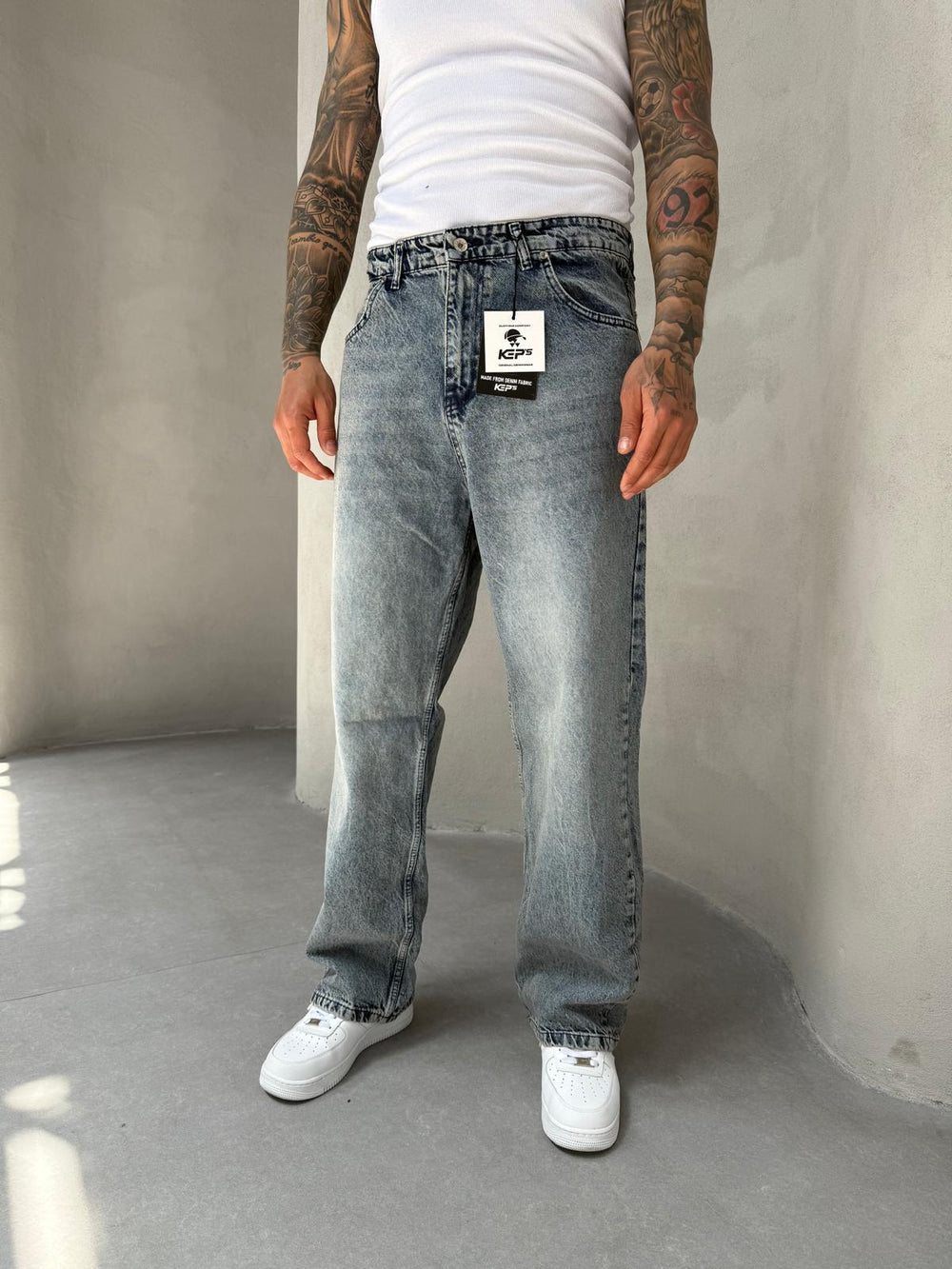 Mavi Kar Yıkama Relax Baggy Jean