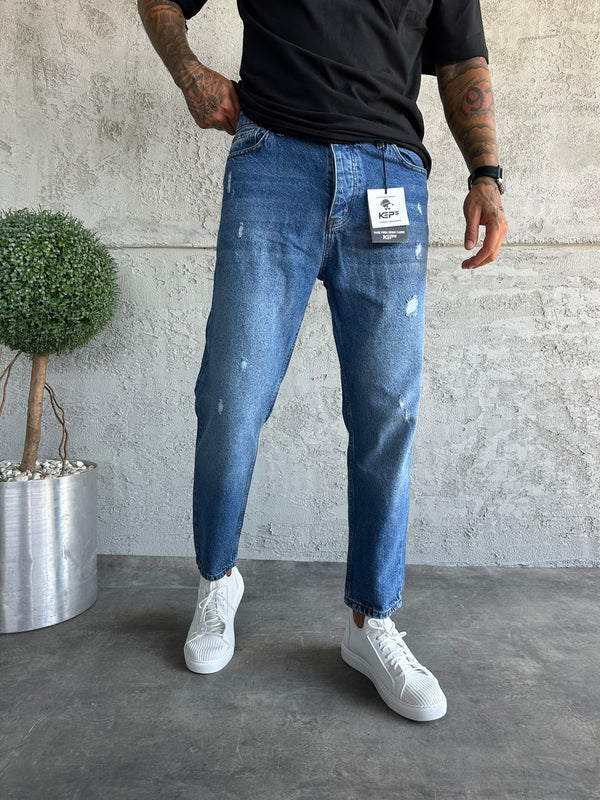Mavi Lazer Detaylı Boyfriend Jean