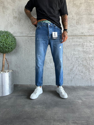 Mavi Lazer Detaylı Boyfriend Jean