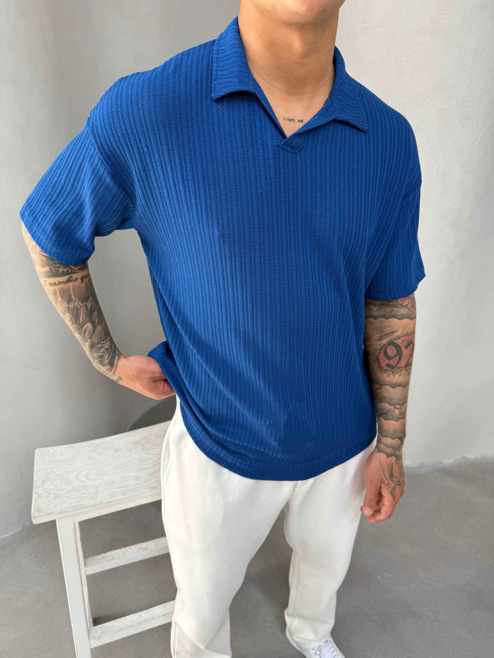 Mavi Polo Yaka Triko T-Shirt