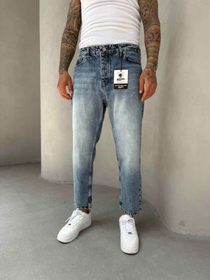 Mavi Taşlamalı Boyfriend Jean