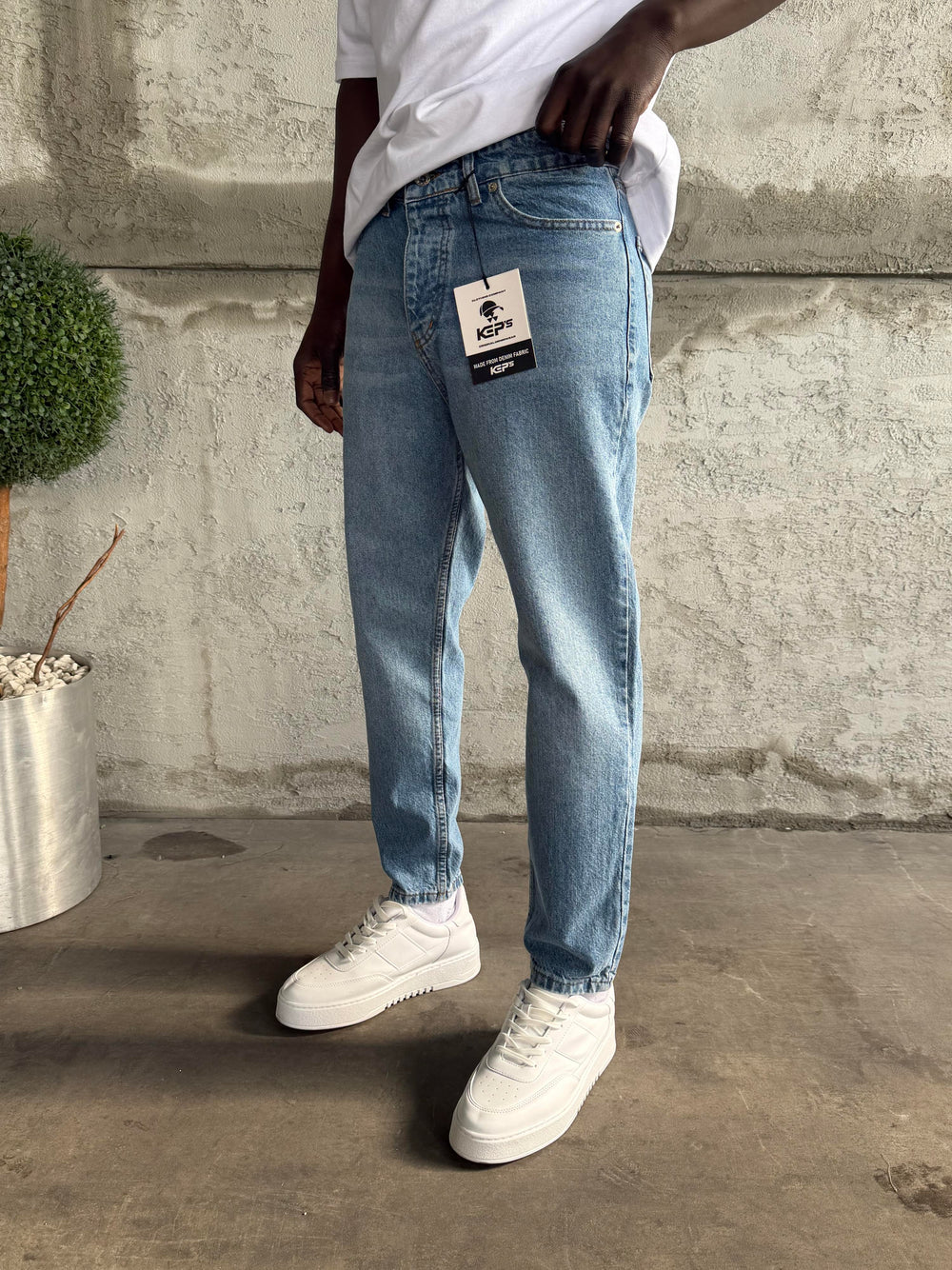 Mavi Taşlamalı Boyfriend Jean