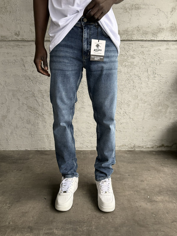 Mavi Taşlamalı Likralı Regular Fit Jean