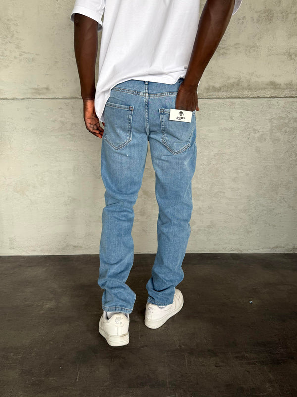 Mavi Taşlamalı Likralı Regular Fit Jean