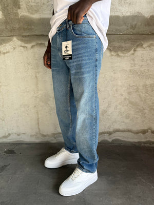 Mavi Taşlamalı Likralı Regular Fit Jean