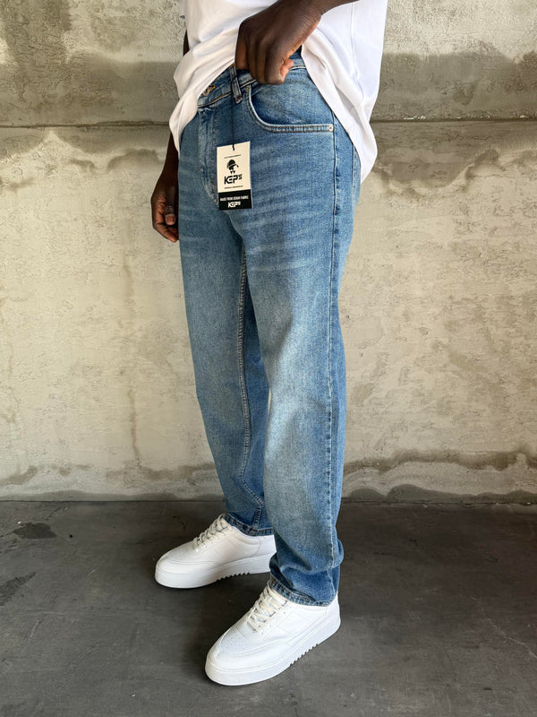 Mavi Taşlamalı Likralı Regular Fit Jean