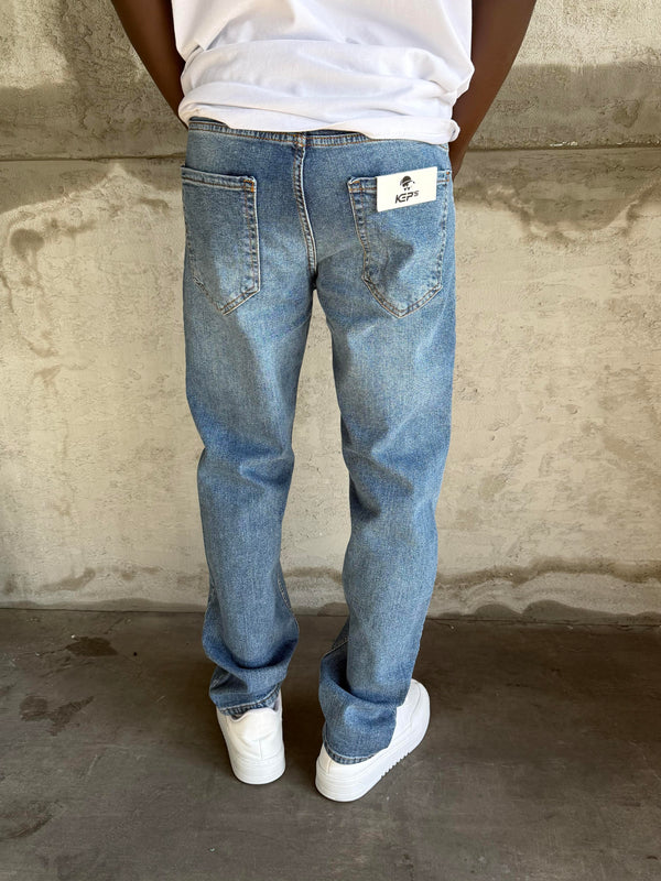 Mavi Taşlamalı Likralı Regular Fit Jean